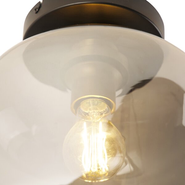 Plafoniera intelligente nera con oro e vetro fumé incl. Wifi A60 - Zuzanna