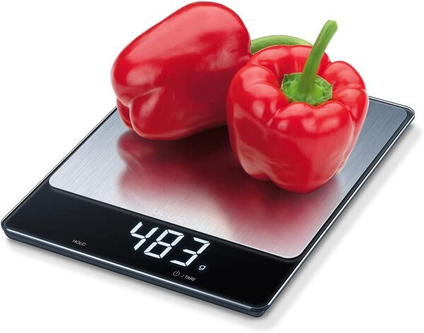 Beurer Bilancia da Cucina Digitale Elettronica Portata max 15 kg colore Inox - KS 34 XL Stainless Steel