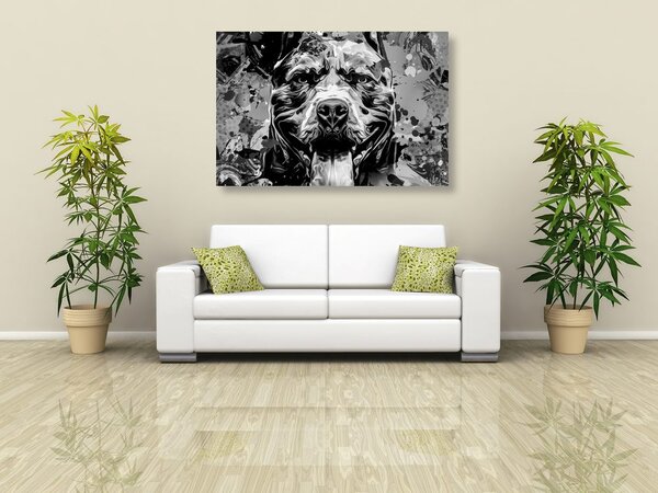 Quadro su tela – Illustrazione di cane in bianco e nero