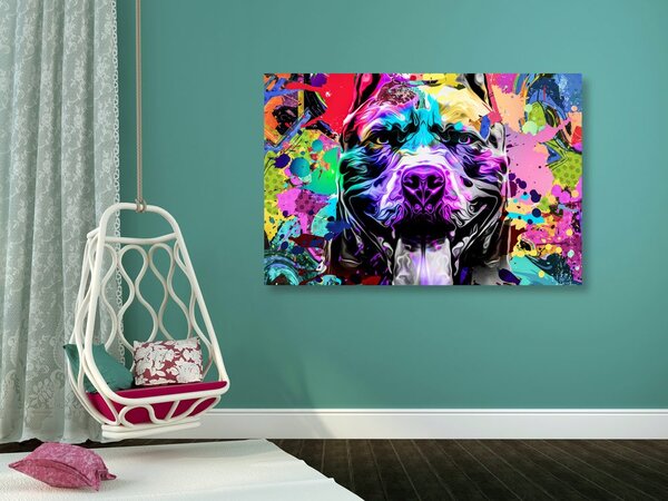 Stampa su tela – Illustrazione di cane colorata