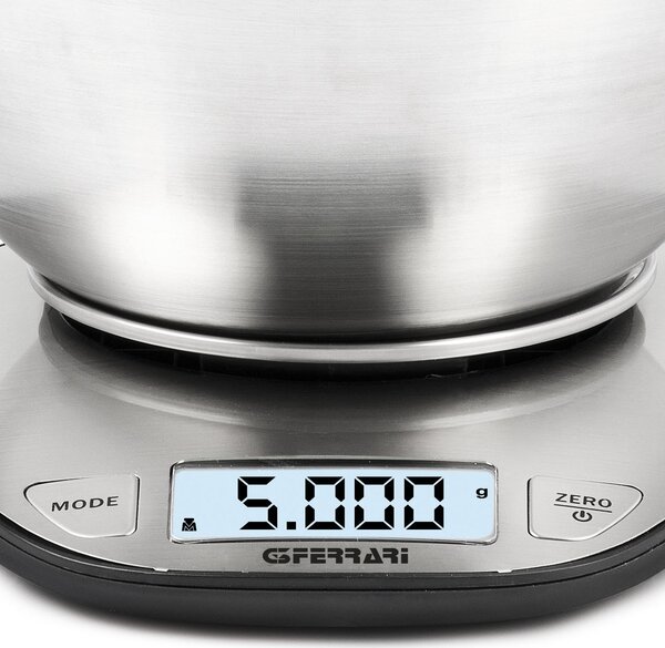 G3 Ferrari Bilancia da Cucina Digitale Elettronica Portata Massima 5 Kg Display LCD colore Acciaio Inox - G20062