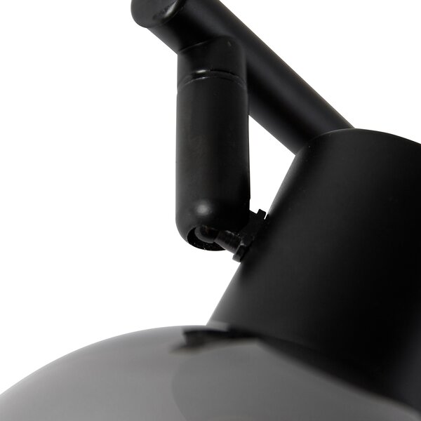 Plafoniera intelligente nera con vetro fumé incl. 4 WiFi P45 - VIDRO