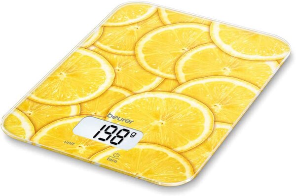 Beurer Bilancia da Cucina Digitale Elettronica Portata Massima 5 Kg in Vetro - Lemon - KS19