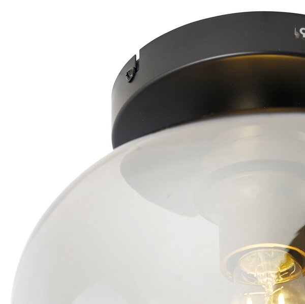 Plafoniera intelligente nera con oro e vetro fumé incl. Wifi A60 - Zuzanna