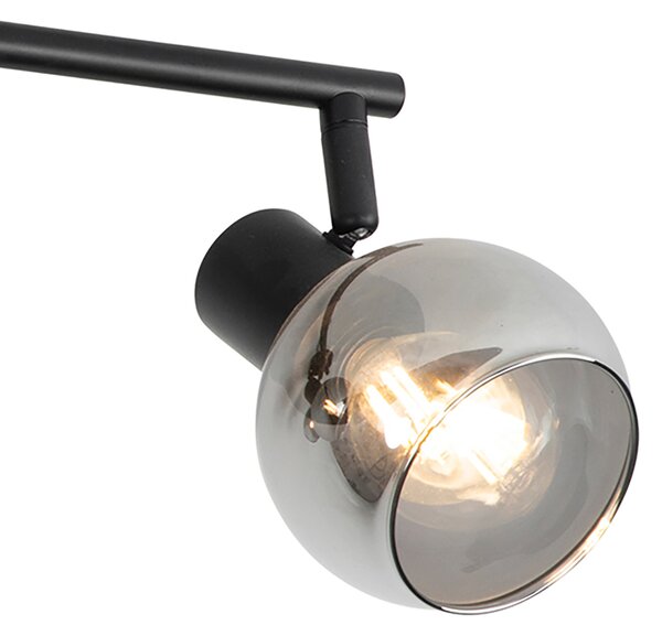 Plafoniera intelligente nera con vetro fumé incl. 4 WiFi P45 - VIDRO
