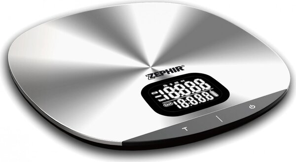 Zephir Bilancia da Cucina Elettronica Max 5 Kg Unit g, lb, ml, oz colore Inox - ZHS521