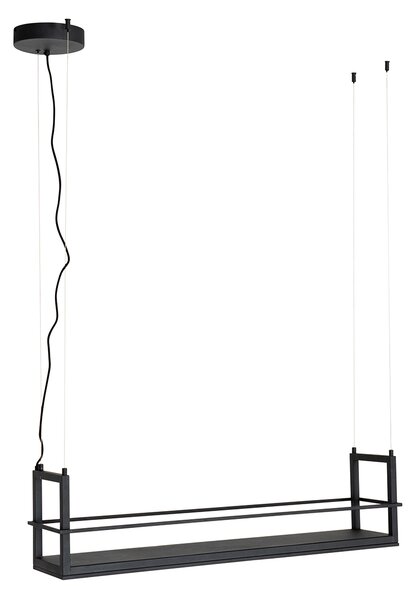 Lampada a sospensione nera con mensola inclusa LED dimmerabile a 3 livelli - Cage Rack