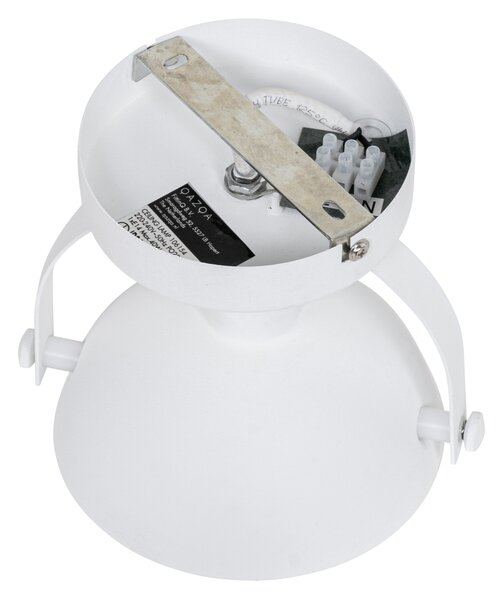 Plafoniera industriale bianca con argento 15 cm regolabile - Magnax
