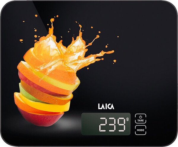 LAICA Bilancia da Cucina Digitale elettronica Portata max 15 kg Tasti Touch in Vetro - KS5015