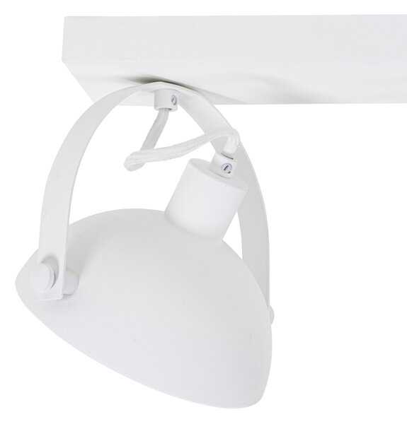 Plafoniera industriale bianca con argento 2 luci orientabili - Magnax