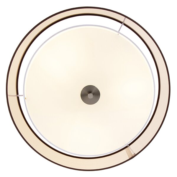 Plafoniera moderna marrone e bianca 50 cm 3 luci - Drum Duo