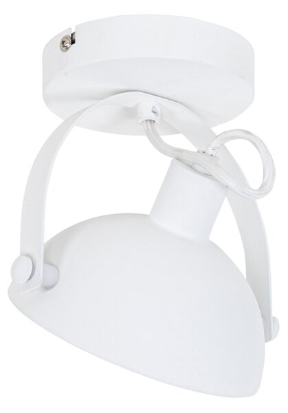 Plafoniera industriale bianca con argento 15 cm regolabile - Magnax