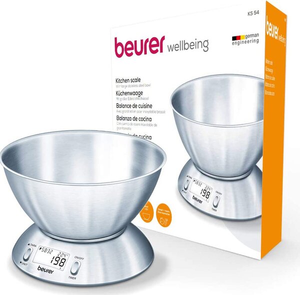 Beurer Bilancia da Cucina Elettronica Digitale con Ciotola Capacit 1.5 Litri Peso max 5 Kg - KS 54
