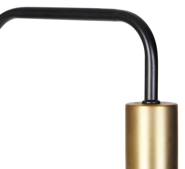 Lampada da terra intelligente nera con oro e vetro fumé incl. Wifi A60 - Zuzanna