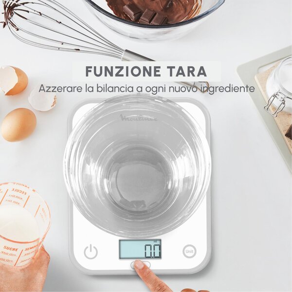 Moulinex Bilancia da Cucina Elettronica Superficie Piana colore Bianco - BN50U0