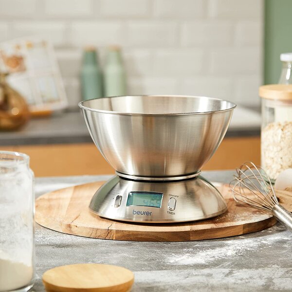 Beurer Bilancia da Cucina Elettronica Digitale con Ciotola Capacit 1.5 Litri Peso max 5 Kg - KS 54