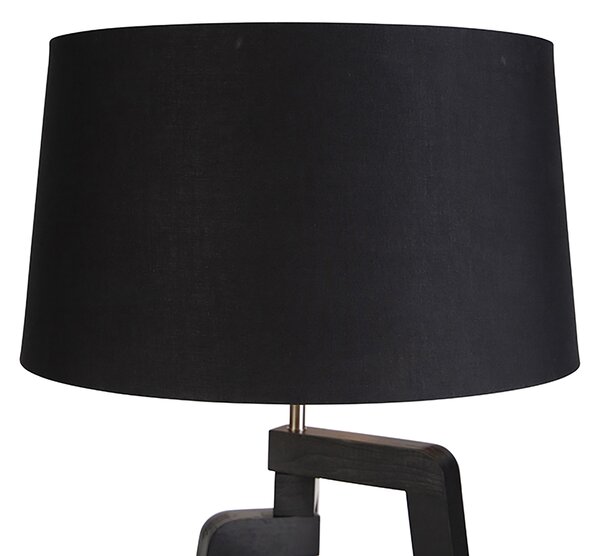 Lampada da terra intelligente con paralume nero con oro 50 cm incl. Wifi A60 - Puros
