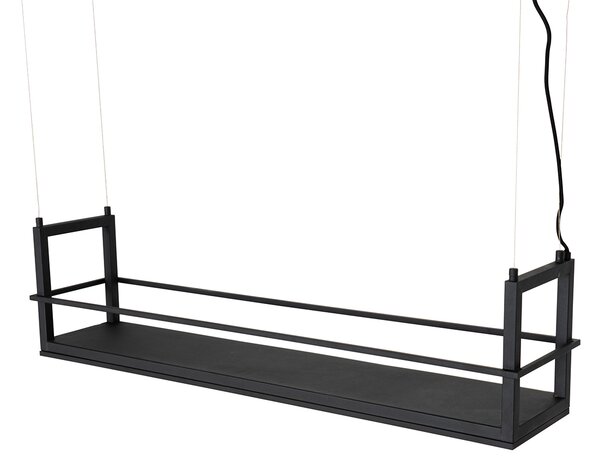 Lampada a sospensione nera con mensola inclusa LED dimmerabile a 3 livelli - Cage Rack