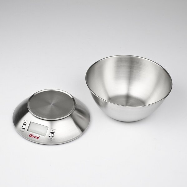 Girmi Bilancia da Cucina Elettronica Digitale Peso Max 5kg / 1g con Ciotola in Acciaio Inox - PS85