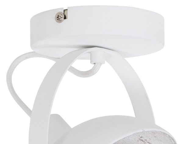 Plafoniera industriale bianca con argento 15 cm regolabile - Magnax
