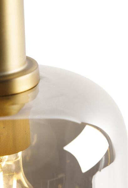 Lampada da tavolo intelligente nera con oro e vetro fumé incl. Wifi A60 - Zuzanna