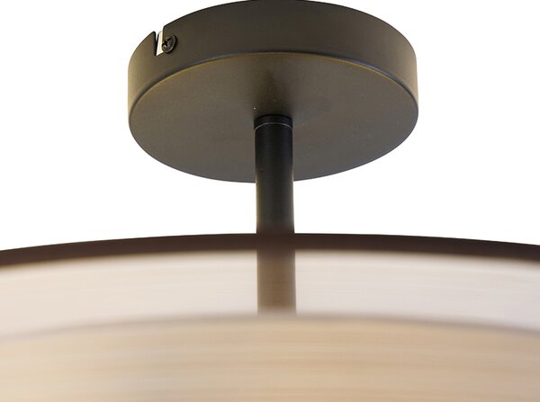 Plafoniera moderna marrone e bianca 50 cm 3 luci - Drum Duo