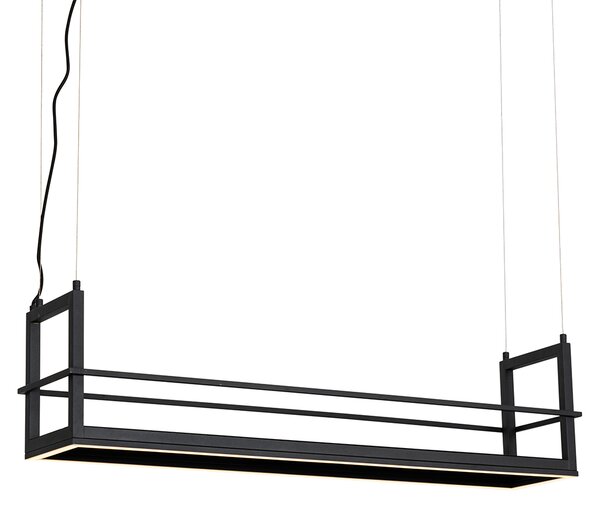 Lampada a sospensione nera con mensola inclusa LED dimmerabile a 3 livelli - Cage Rack