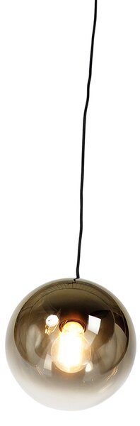 Lampada a sospensione intelligente nera con vetro dorato 20 cm incl. Wifi A60 - Pallon