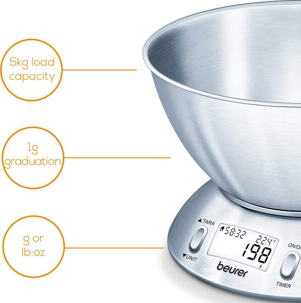 Tescoma Bilancia da Cucina per Alimenti Analogica Peso Max 5 Kg con Ciotola - Linea Accura 634524