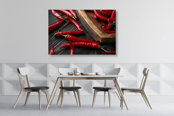 Quadro su tela – Tavola con peperoncini