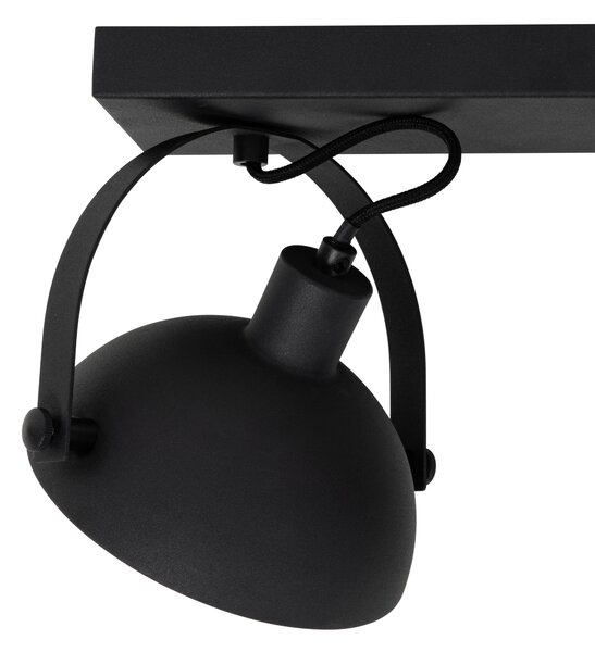 Plafoniera industriale nera con oro a 2 luci orientabili - Magnax