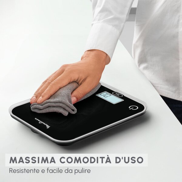 Moulinex Bilancia da Cucina Optiss Peso massimo 5 Kg Antigraffio colore Nero - BN50U5