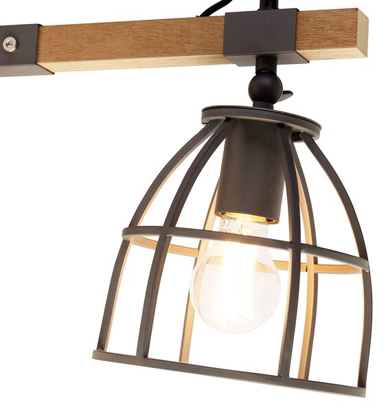 Lampada da parete intelligente grigio scuro con legno regolabile incl. Wifi A60 - Arthur