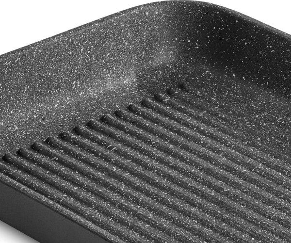 LAGOSTINA Bistecchiera Antiaderente Piastra Rigata 24x36 cm con 1 Manico Pieghevole Serie Speciali