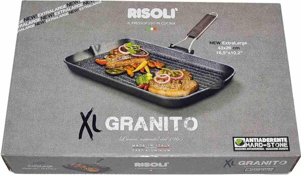 Risoli Bistecchiera Antiaderente 43x26 cm in Alluminio Pressofuso