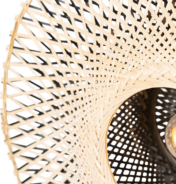 Lampada da parete intelligente in bambù 50 cm con spina incl. Wifi A60 - Rina