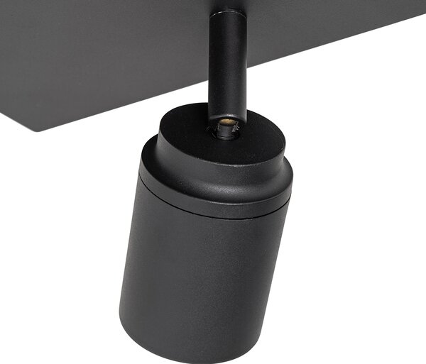 Faretto da bagno intelligente nero quadrato IP44 incl. 3 GU10 Wifi - Ducha