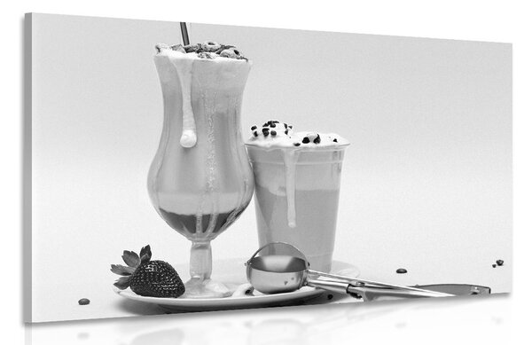 Quadro su tela – Frullato al latte in bianco e nero