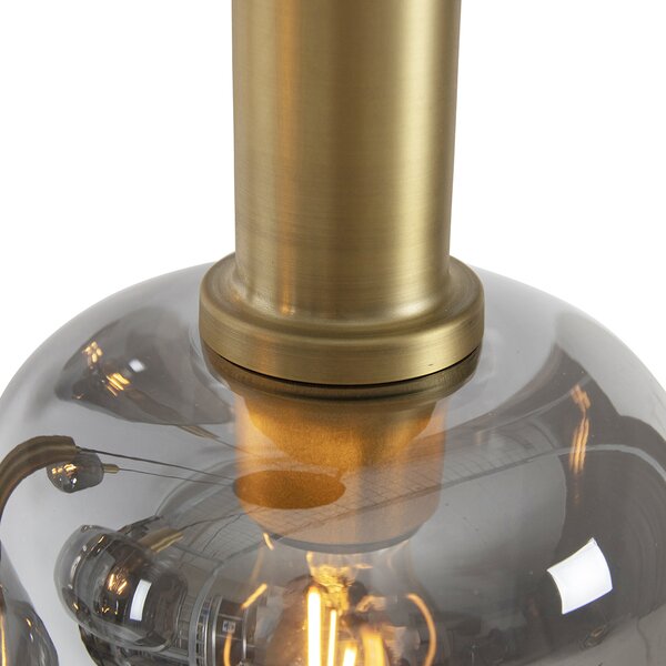 Lampada a sospensione intelligente nera con oro e vetro fumé incl. 5 WiFi A60 - Zuzanna