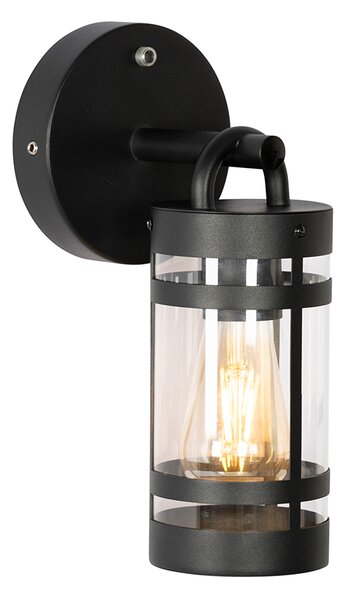 Lampada da parete per esterni nera IP44 con sensore crepuscolare - Ruben