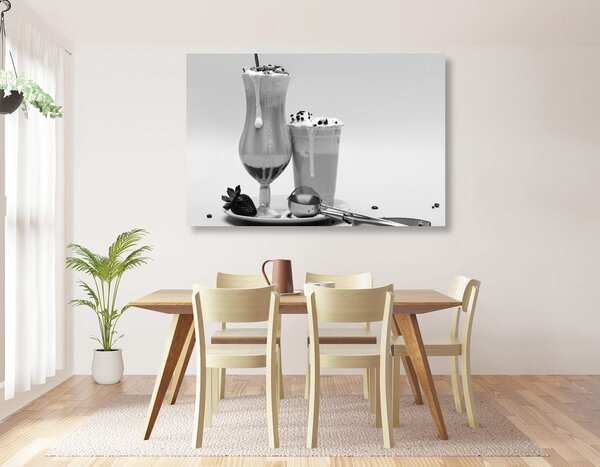Quadro su tela – Frullato al latte in bianco e nero