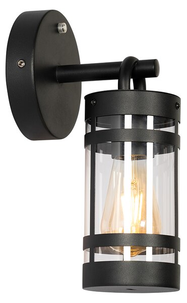 Lampada da parete per esterni nera IP44 con sensore crepuscolare - Ruben