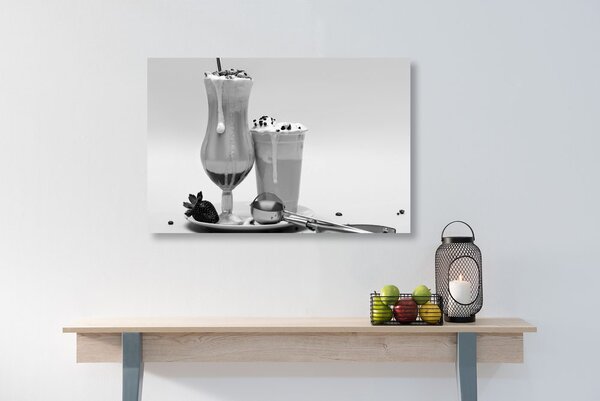 Quadro su tela – Frullato al latte in bianco e nero