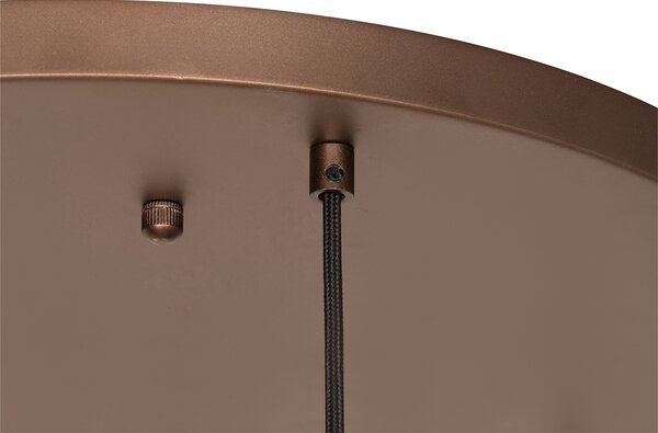 Lampadario Art Déco bronzo scuro con vetro ambrato 7 luci - Sandra