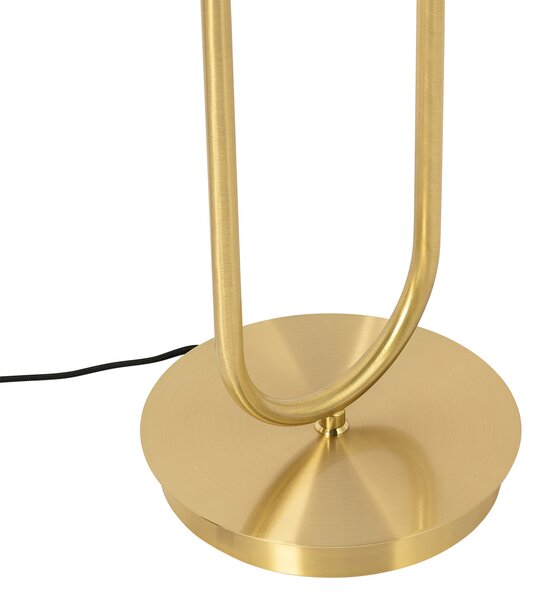 Lampada da terra Art Déco oro con vetro 2 luci - Laura