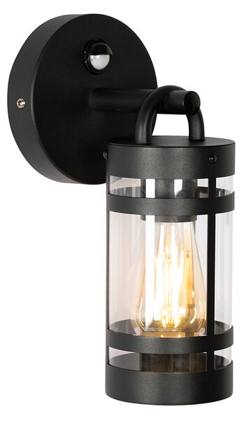 Lampada da parete per esterni nera IP44 con sensore di movimento - Ruben