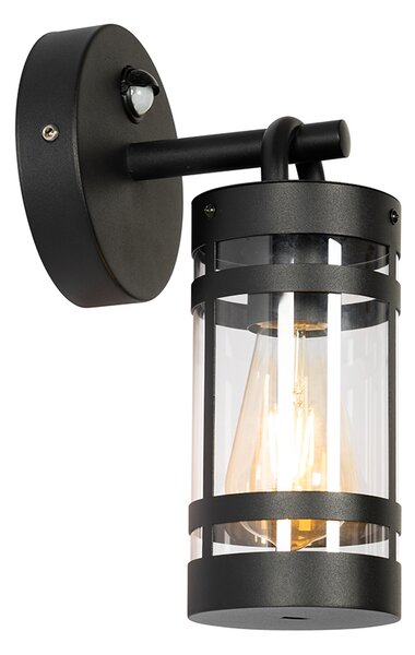 Lampada da parete per esterni nera IP44 con sensore di movimento - Ruben