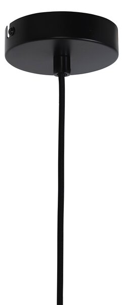 Lampada a sospensione Art Déco nera con vetro fumé - Laura