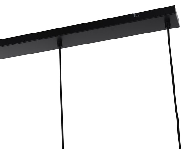 Lampada a sospensione Art Déco nera con vetro fumé 4 luci - Laura