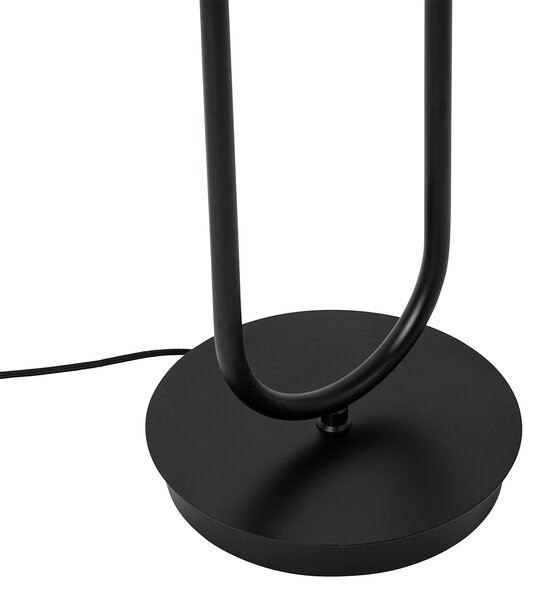 Lampada da terra Art Déco nera con vetro fumé 2 luci - Laura